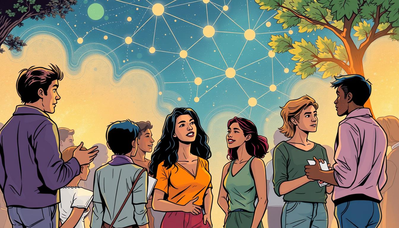 Human Design 4/6 Profil: Der Netzwerker und Mentor für andere – KI-generierte Illustration